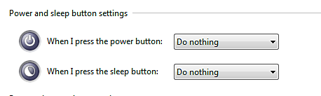 Power and Sleep Button Settings